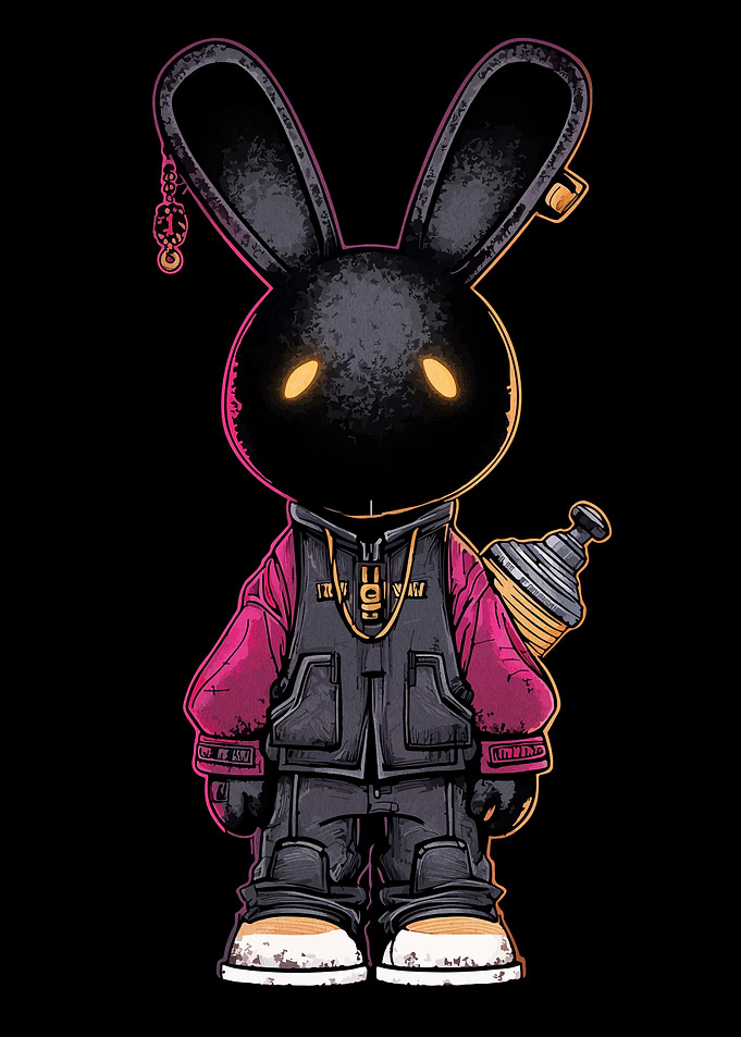 Urban Bunny Character with Spray Paint