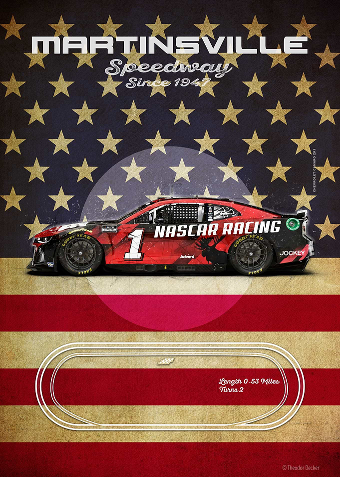 Martinsville Speedway NASCAR Racing Poster