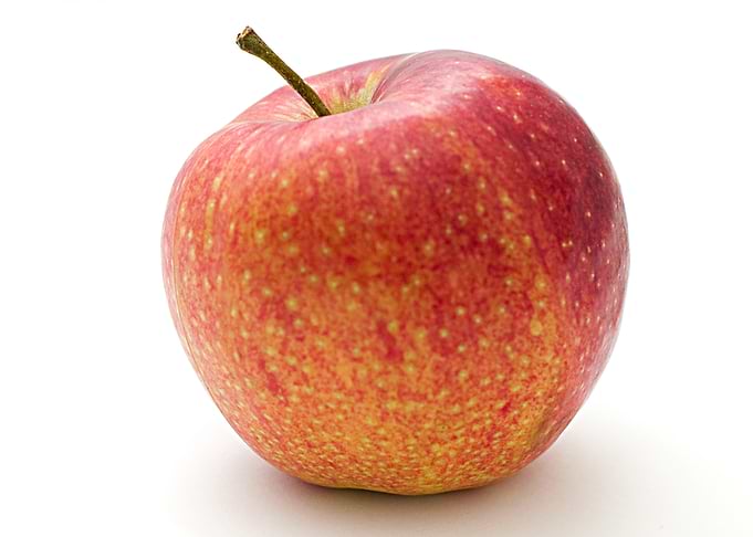 Red Apple on White Background