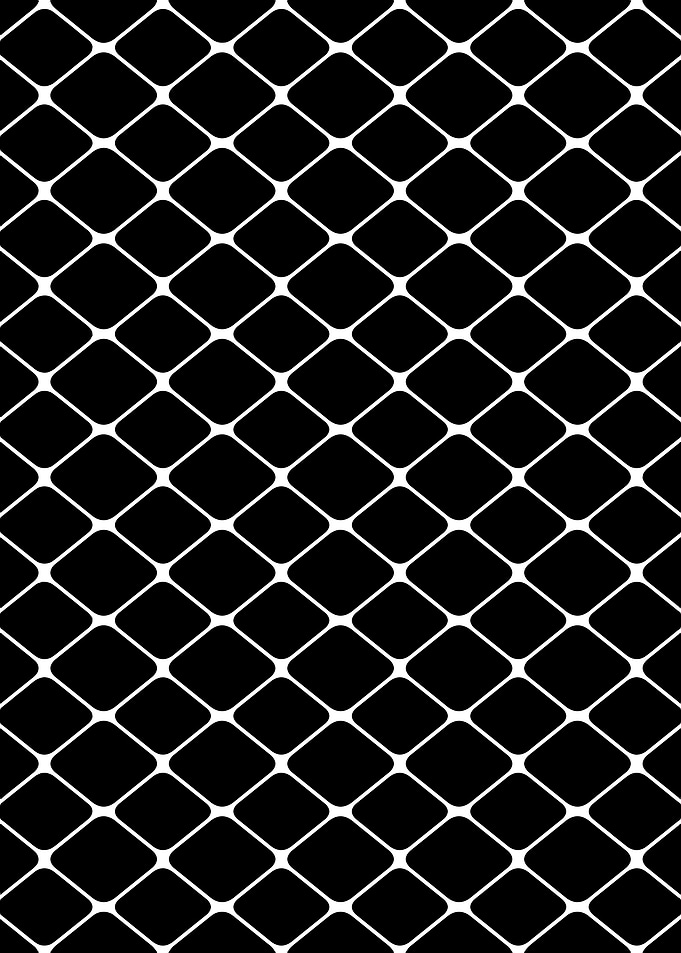 Black and White Rounded Diamond Pattern