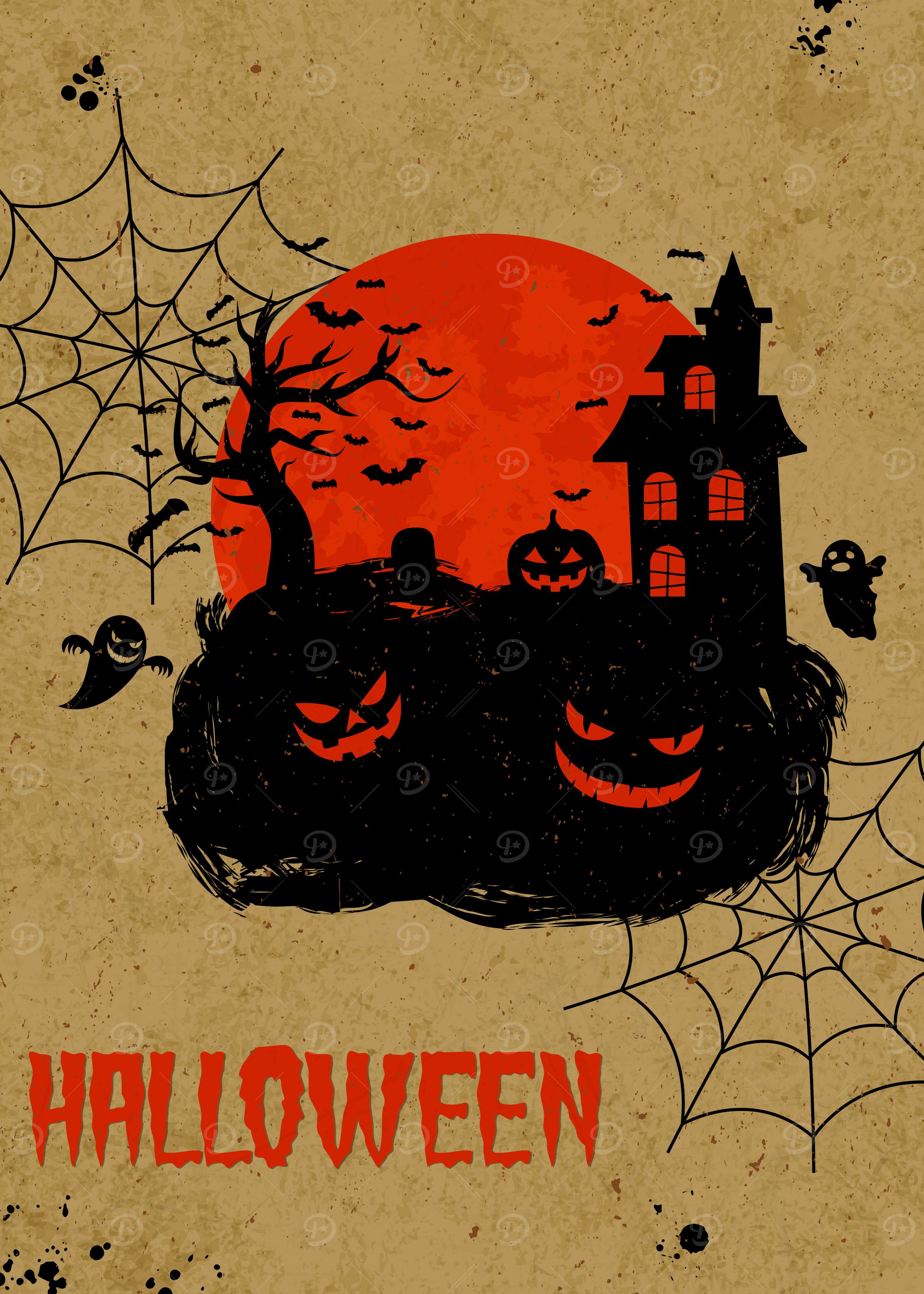 Halloween Spooky Scene Illustration
