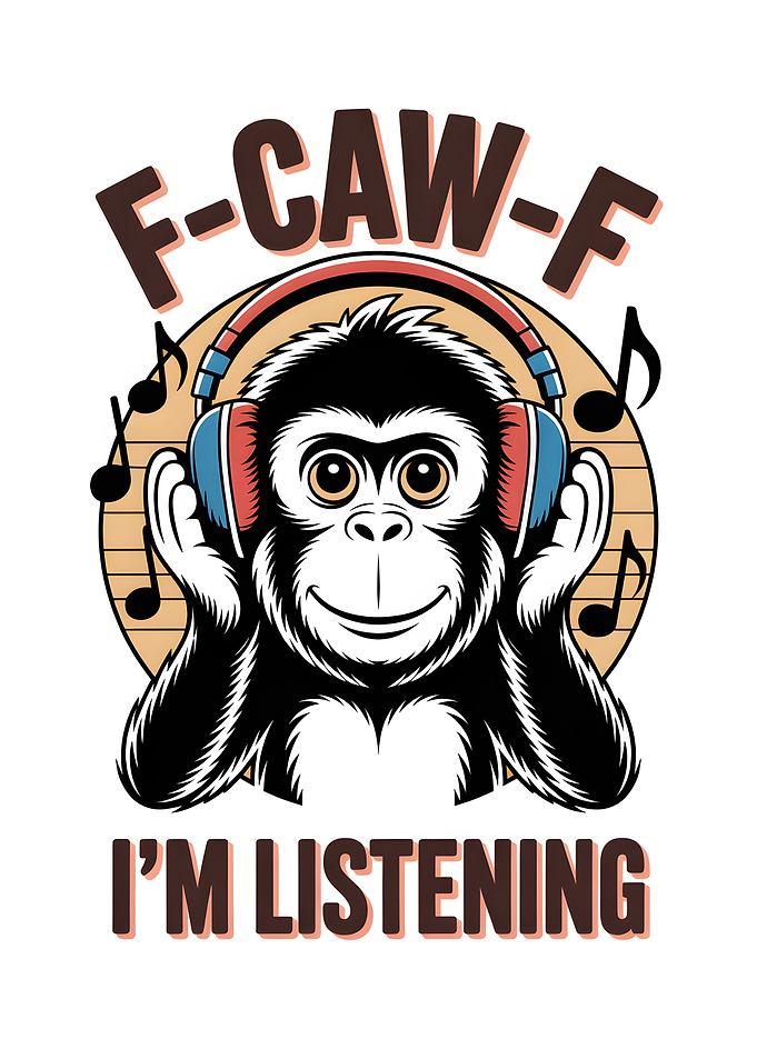 Monkey with Headphones - F-CAW-F I'm Listening