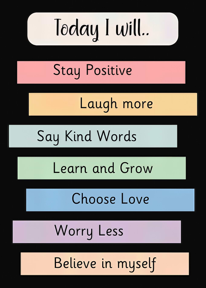 Today I will: Inspirational Affirmations