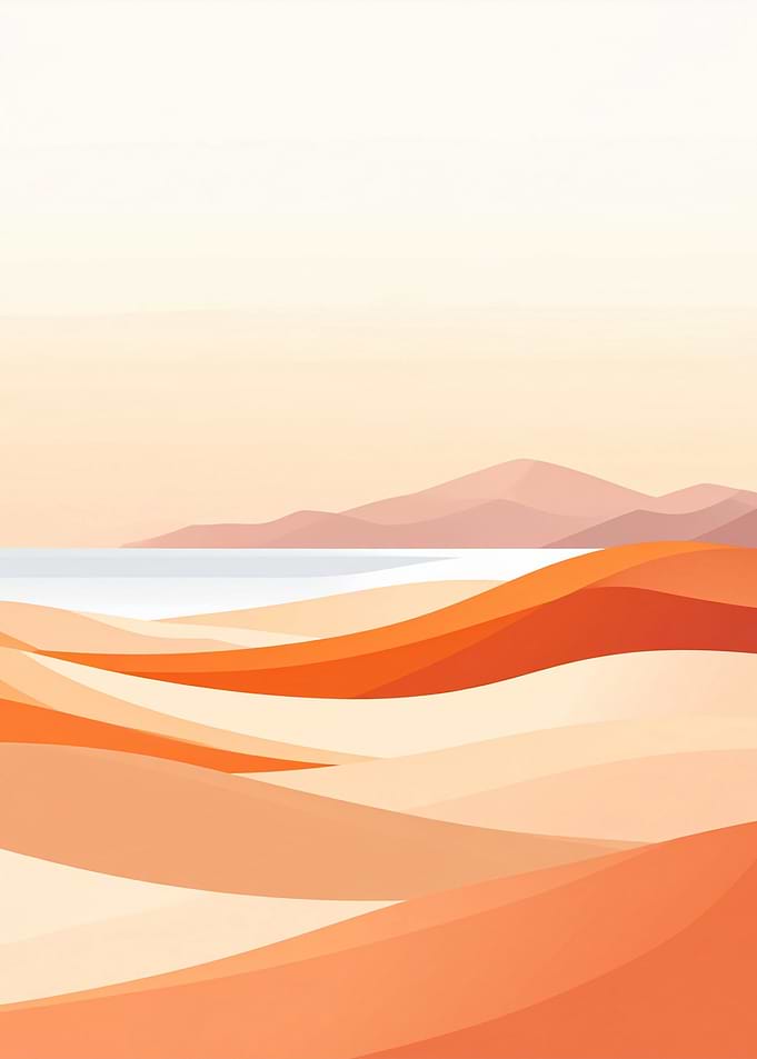 Minimalist Orange Desert Landscape