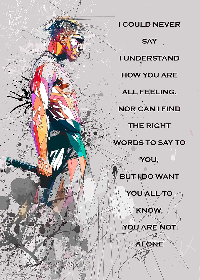 Abstract Figure with Inspirational Text