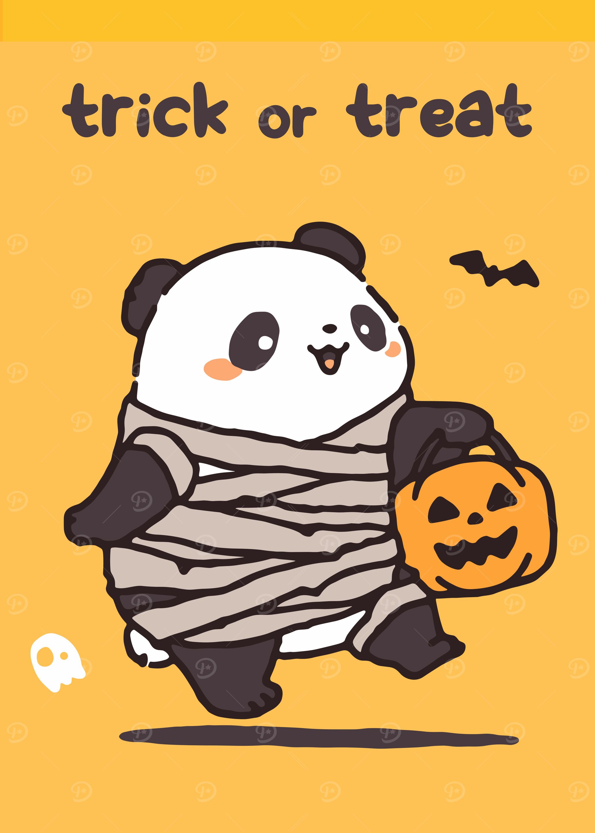 Halloween Panda Mummy Trick or Treat