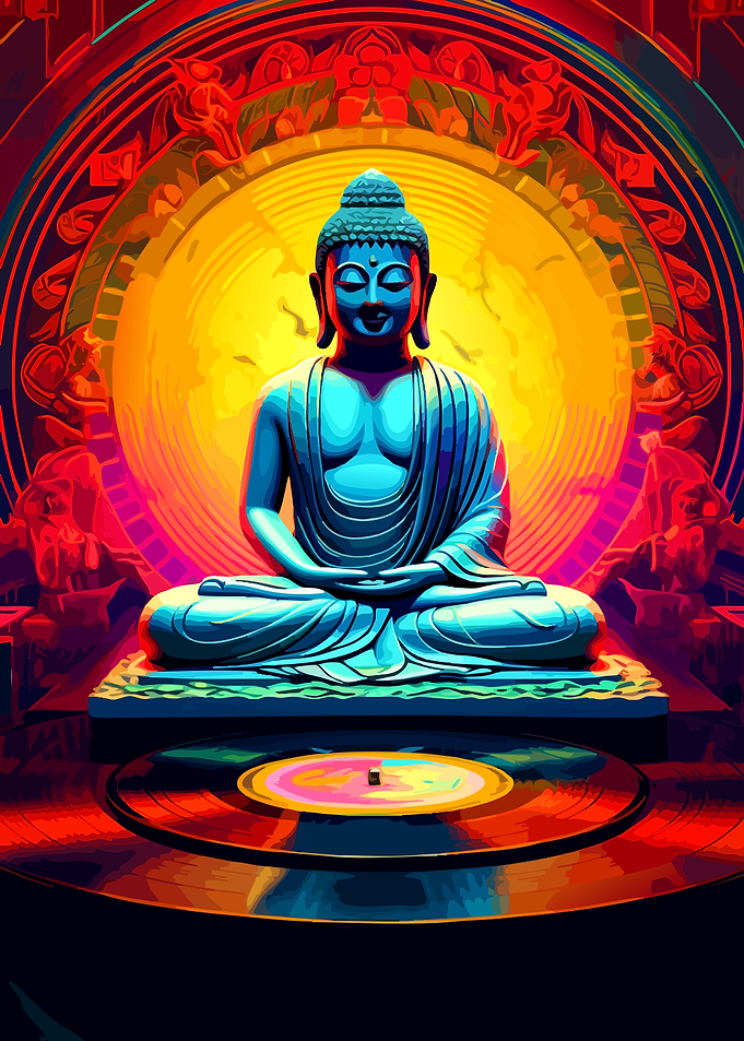 Buddha on Vinyl Record Art