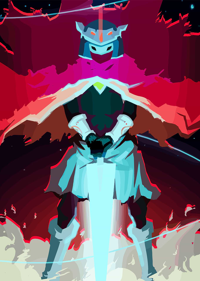 Stylized Warrior with Glowing Sword