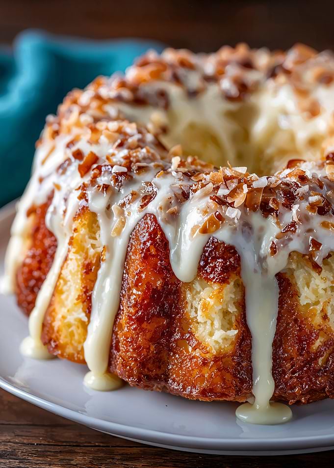 Coconut Bundt Cake with Creamy Glaze