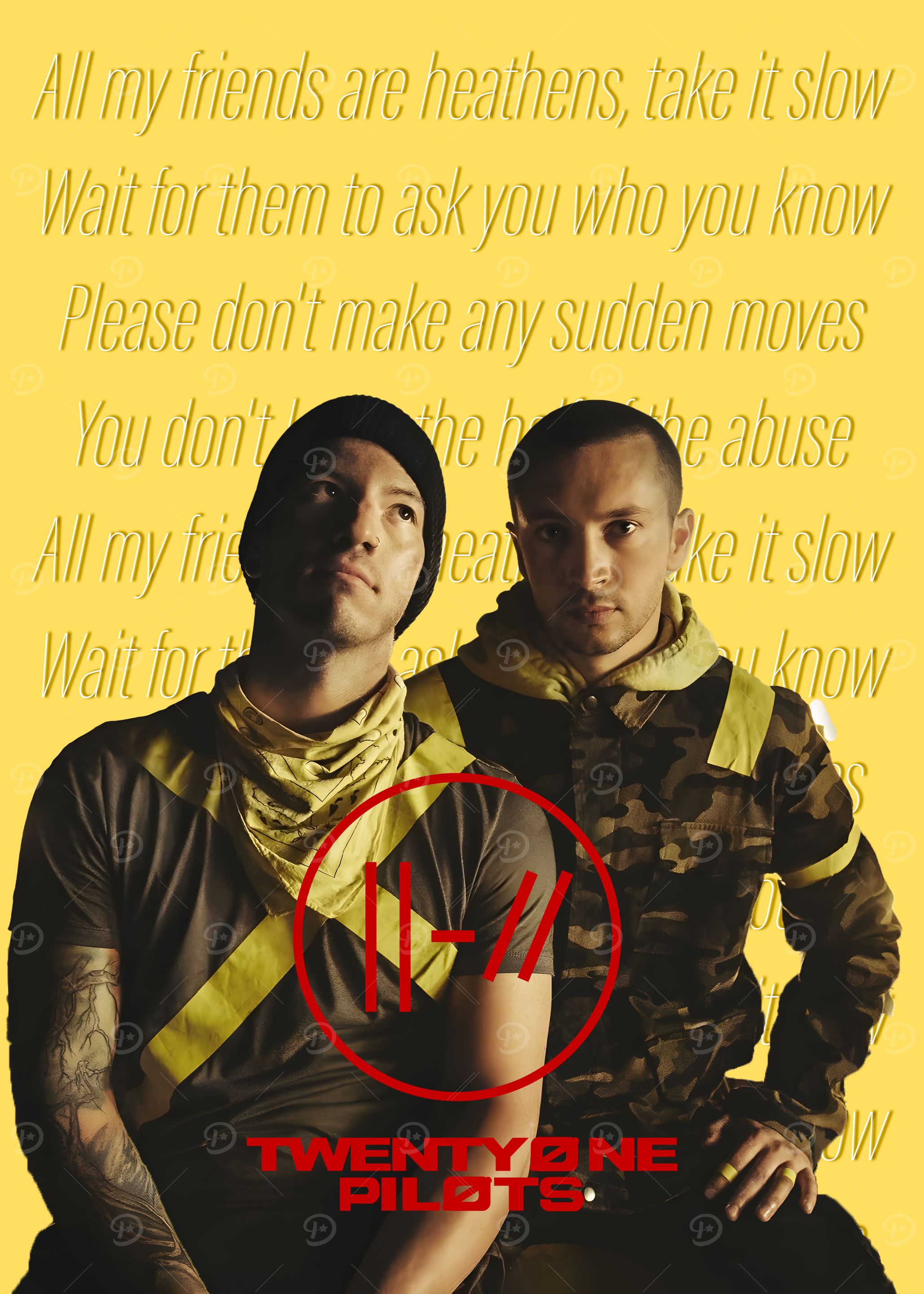 Twenty One Pilots Portrait with Lyrics