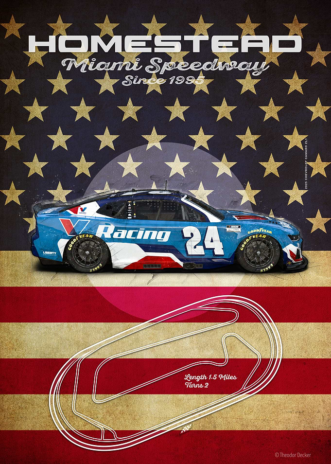 Homestead Miami Speedway Racing Poster