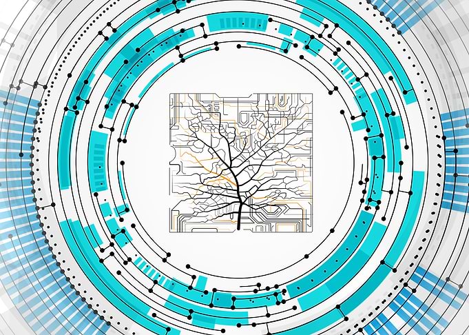 Abstract Technology Tree Circuit Board