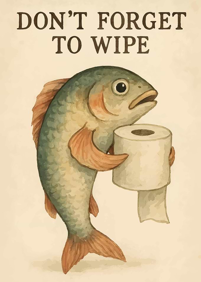 Don't Forget to Wipe Fish Art