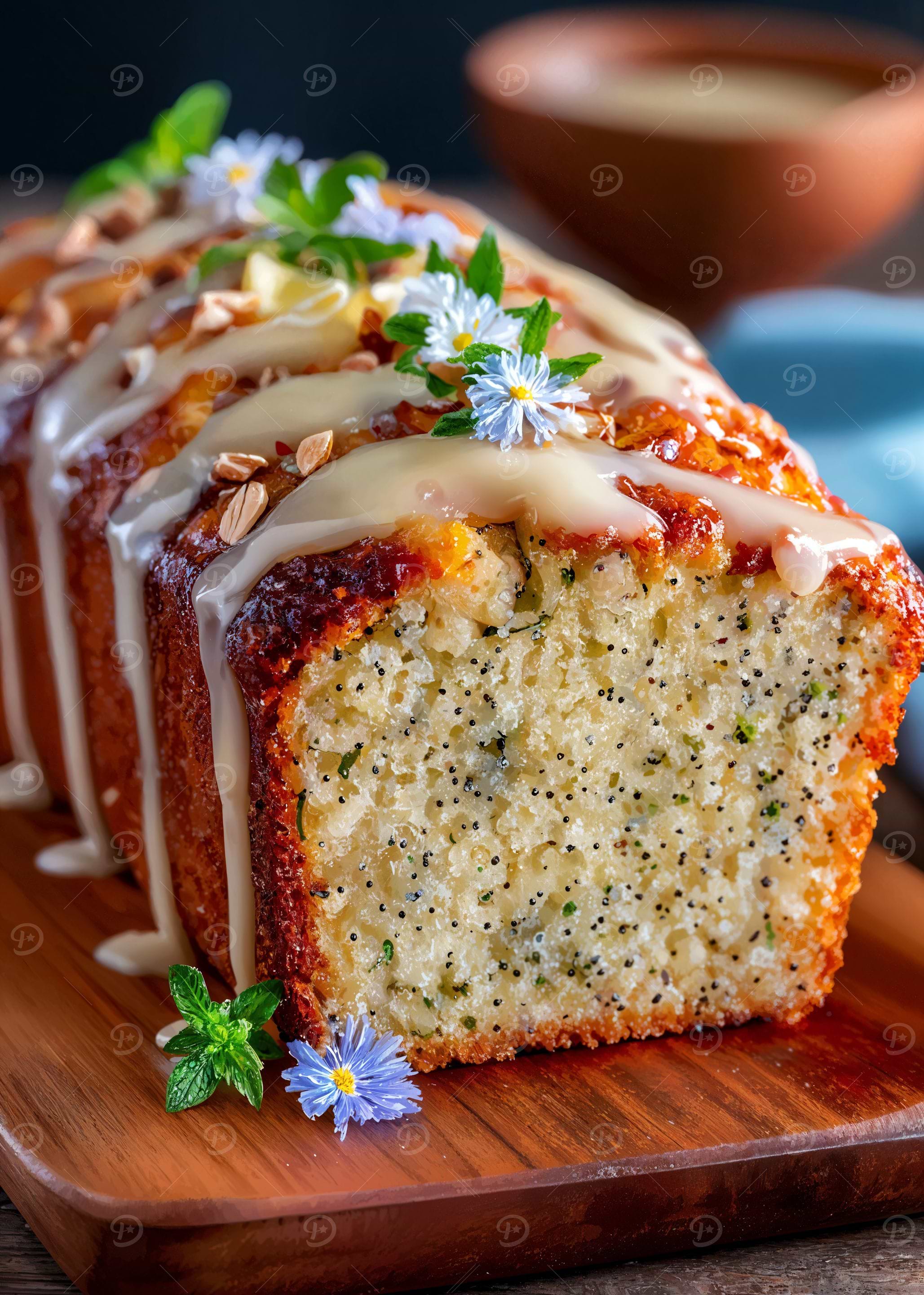 Lemon Poppy Seed Cake with Glaze