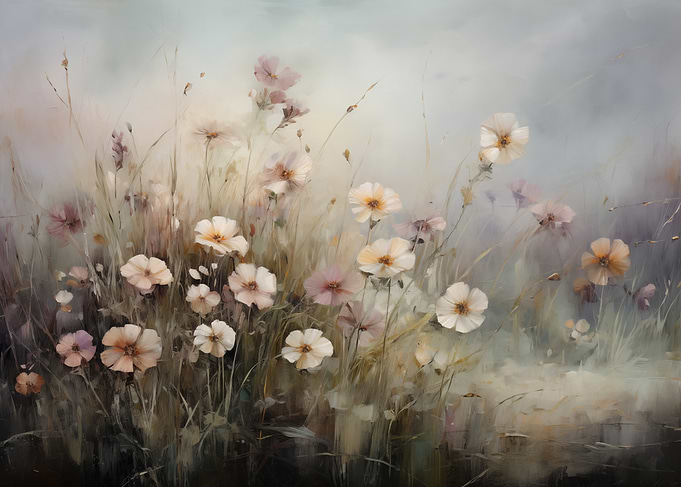 Floral Painting Soft Colors