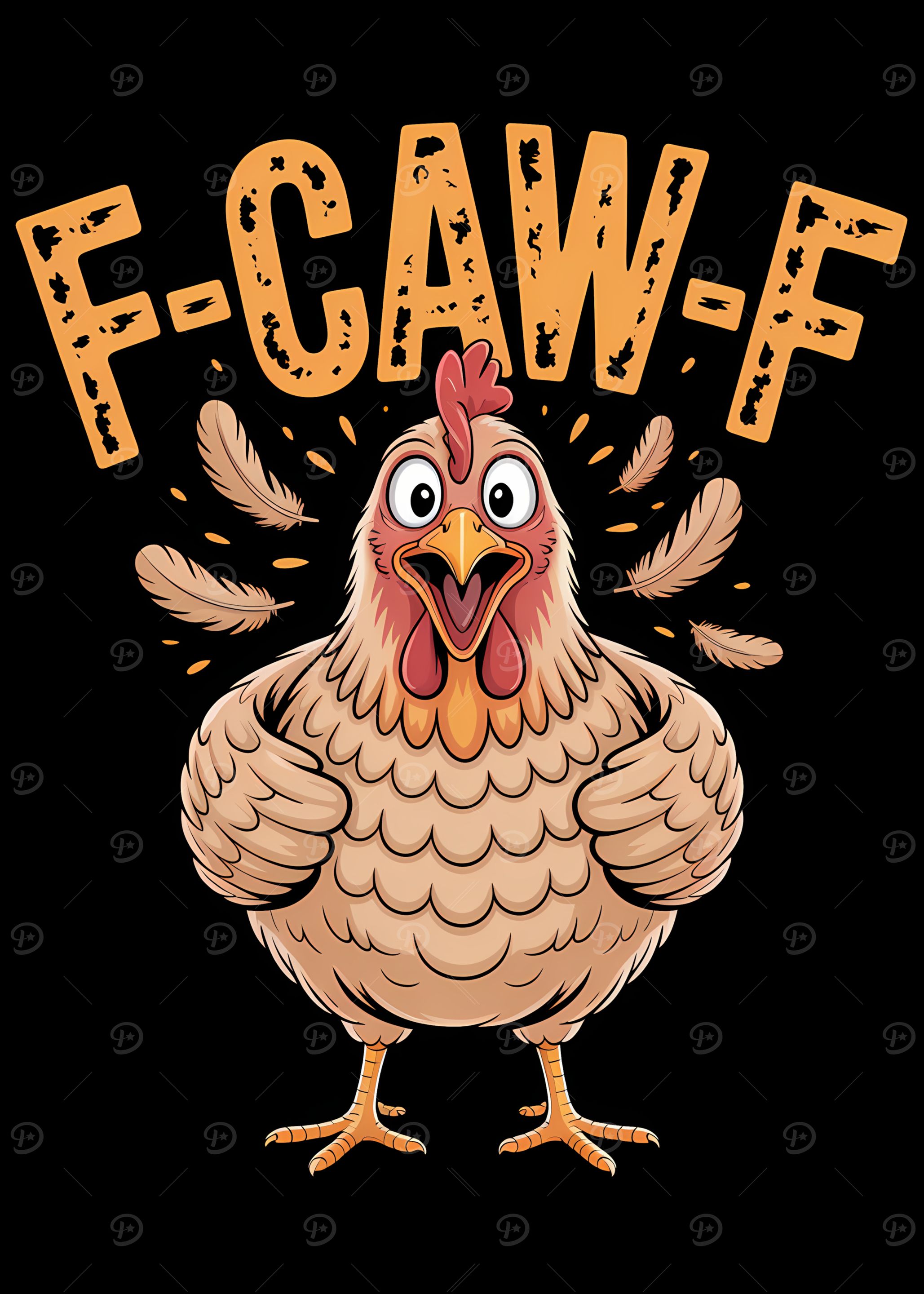 Funny Chicken Cartoon F-CAW-F
