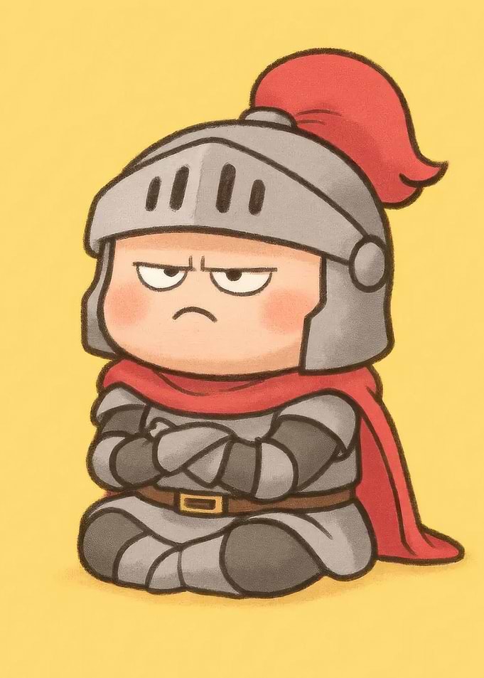 Grumpy Cartoon Knight