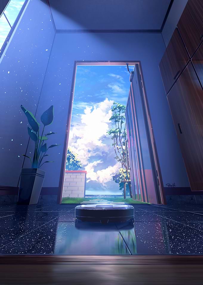 Robot Vacuum Cleaner with Sky View