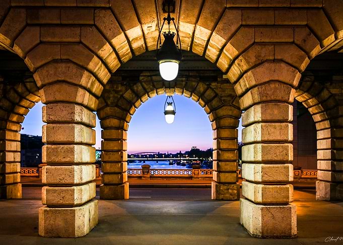 Paris Arches – Golden Symmetry at Dusk
