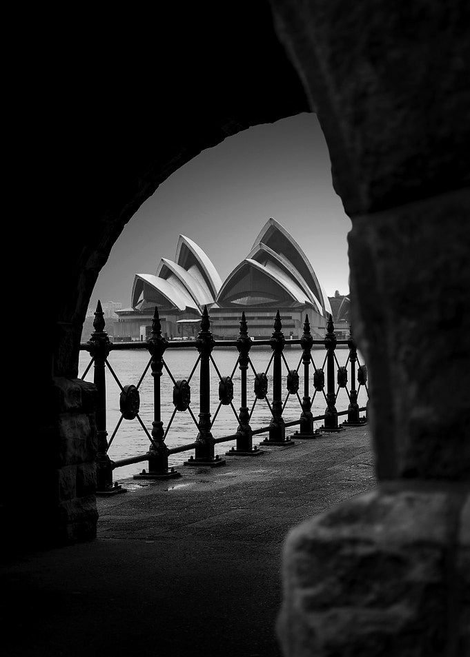 Sydney Opera House Black and White