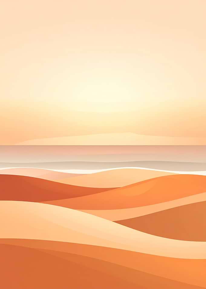 Minimalist Desert Landscape at Sunset