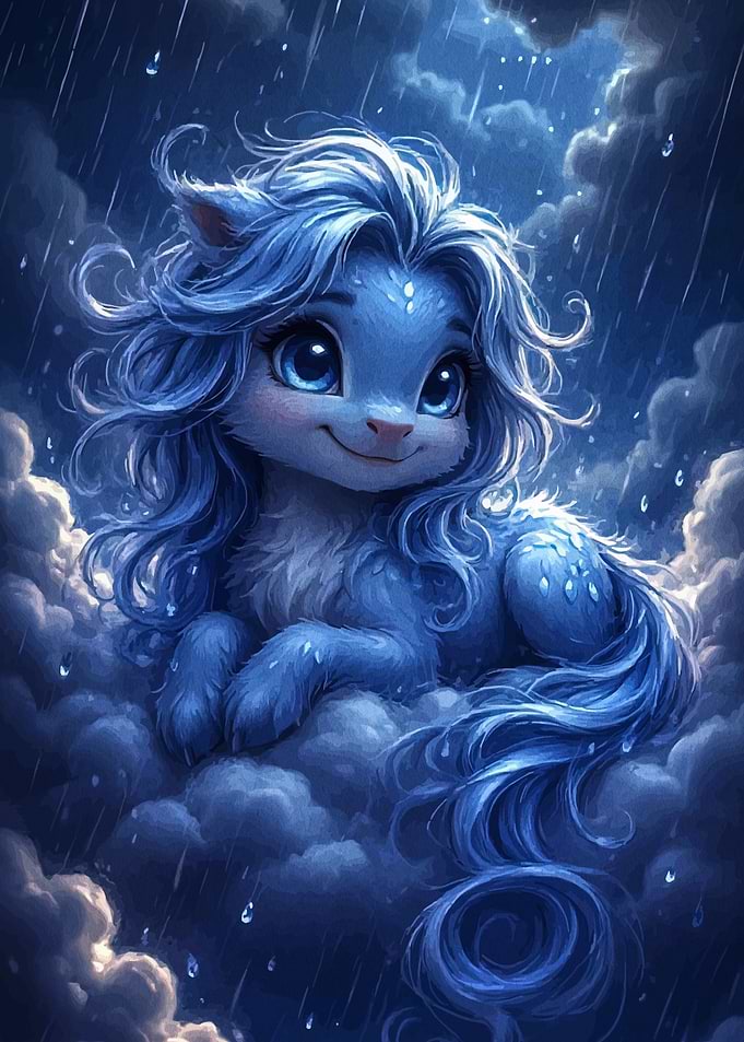 Blue Cat in the Rain