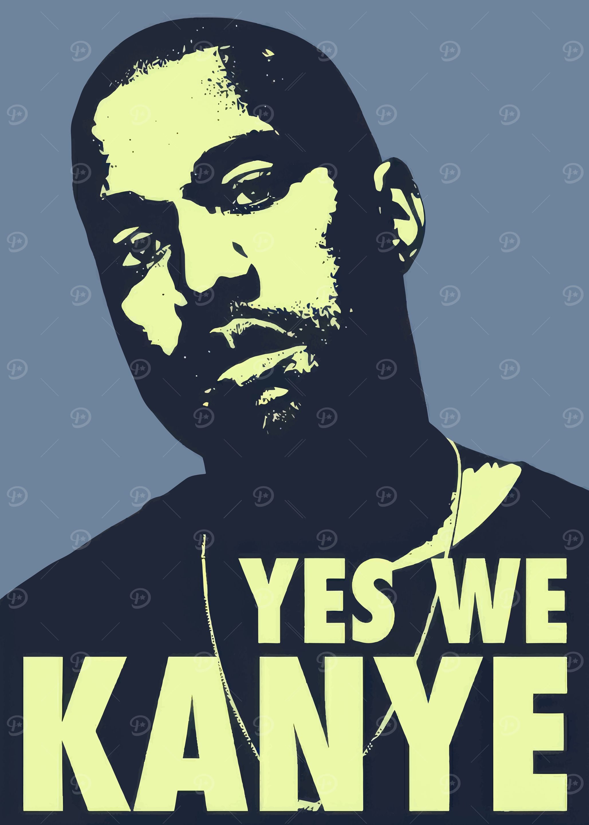 Kanye West Portrait with 'Yes We Kanye'