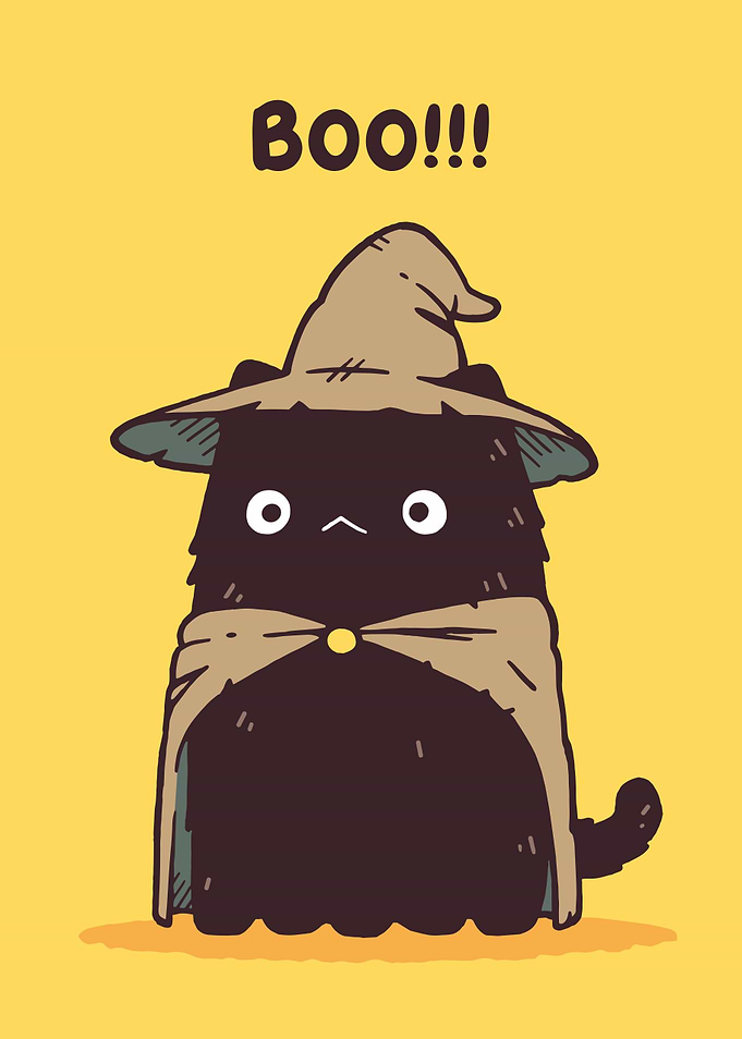 Boo! Halloween Cat Wizard