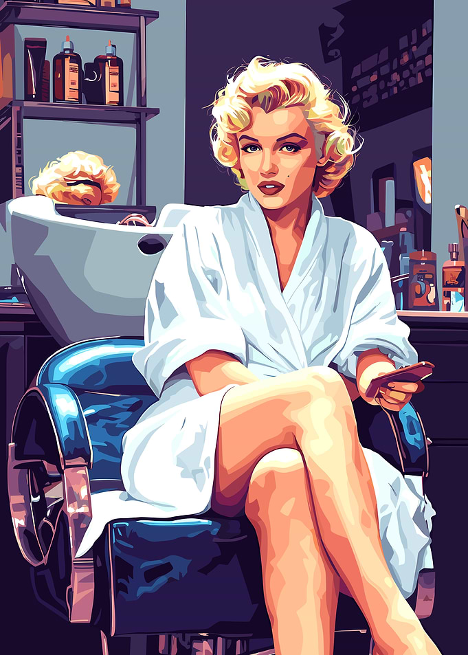 Marilyn Monroe at the Hair Salon
