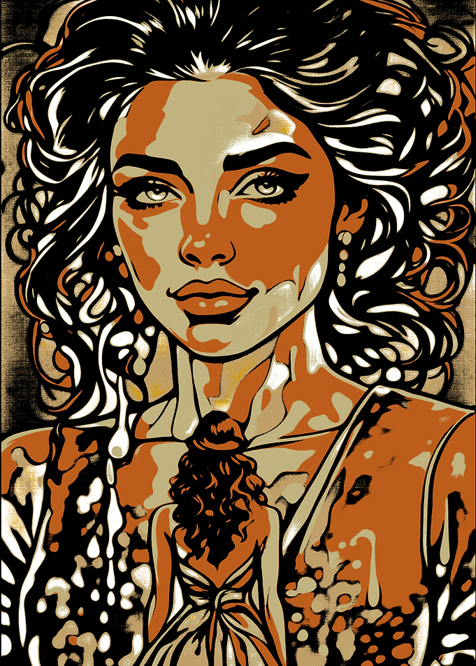 Elegant Woman Portrait with Figure