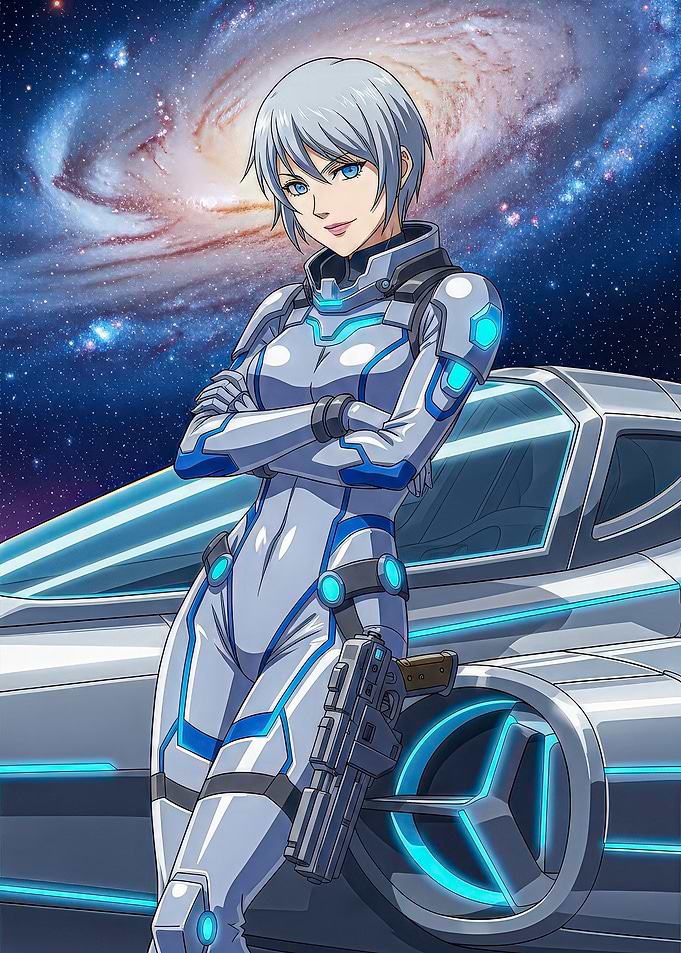 Anime Woman in Space Suit