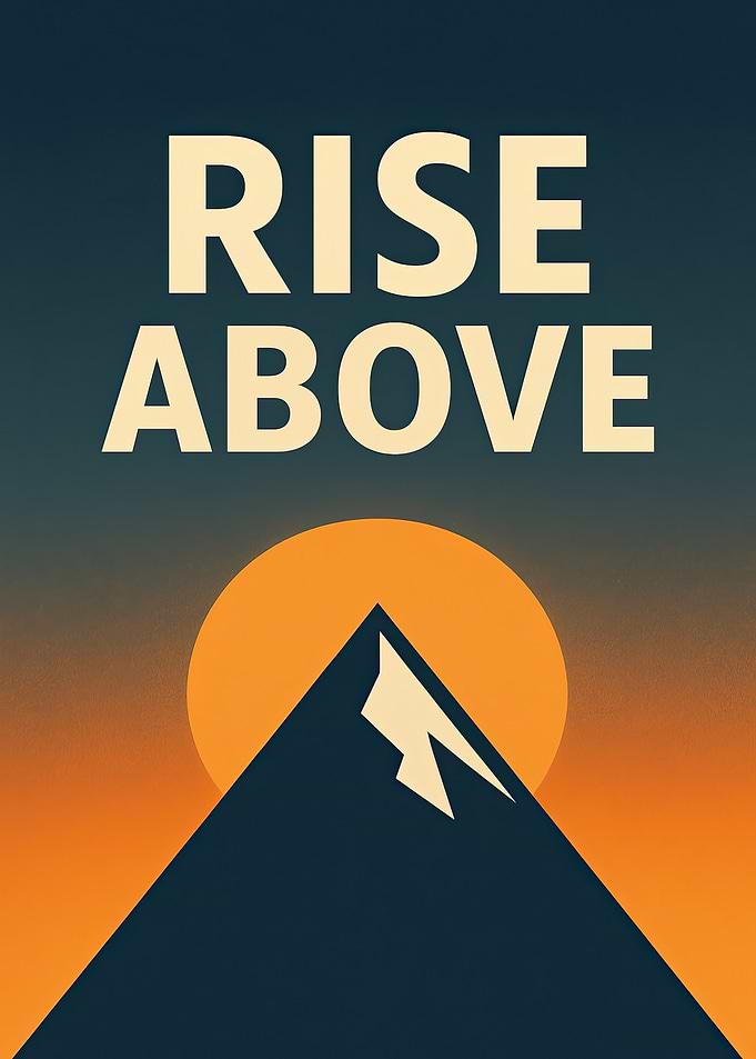 Rise Above Mountain Sunset Motivation