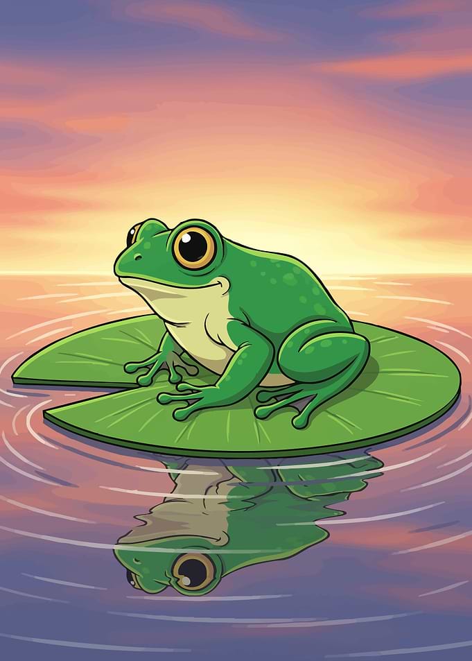Frog Lily Pad Sunset