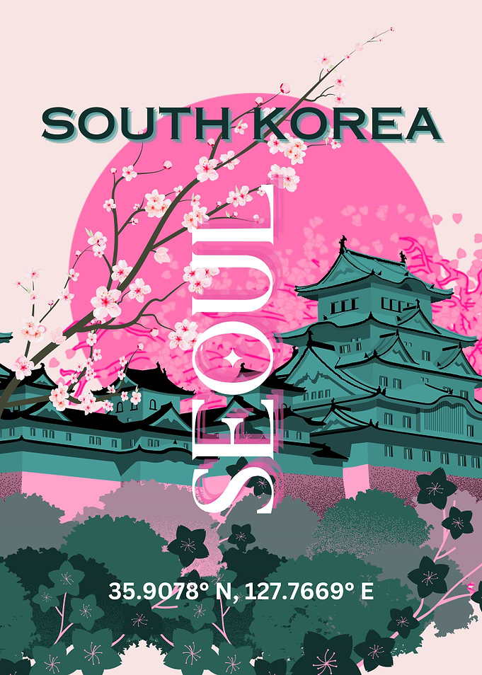 Seoul, South Korea Travel Poster