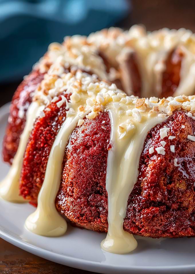 Red Velvet Bundt Cake with Glaze