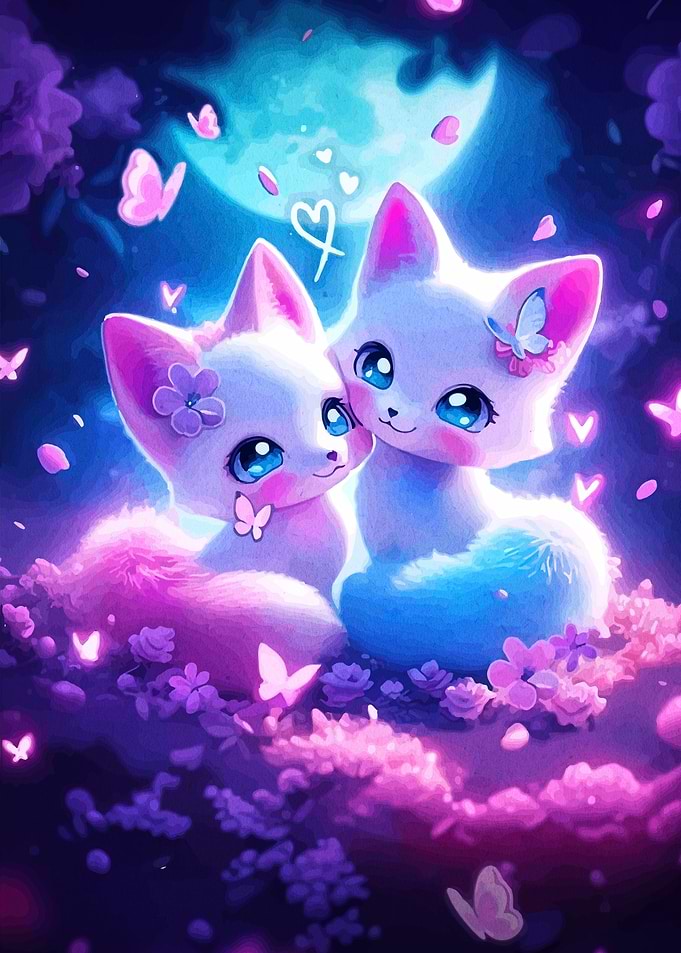 Cute Foxes in Love