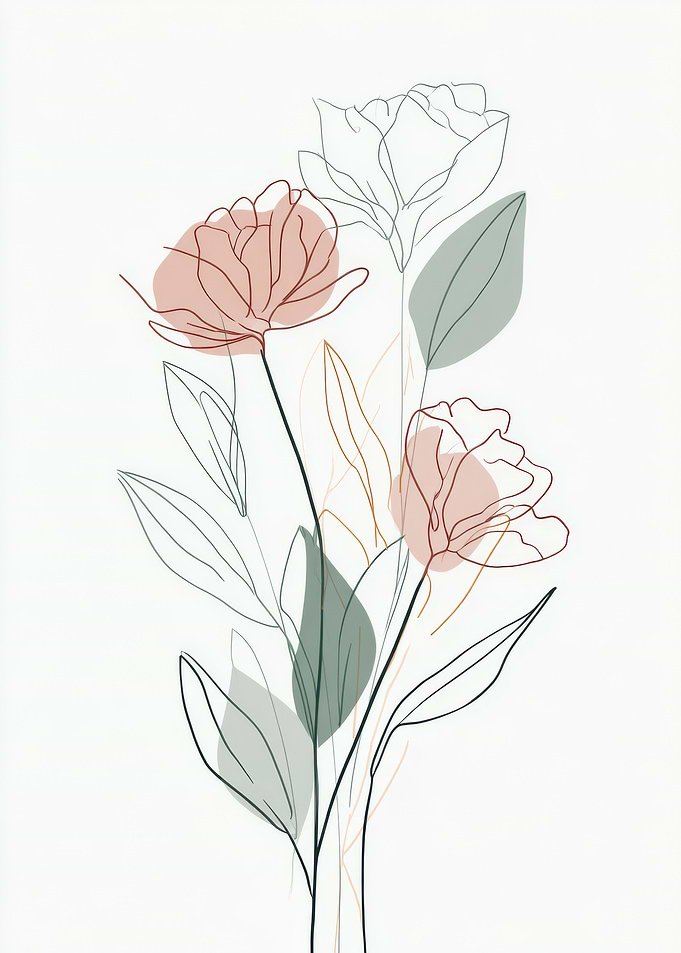 Minimalist Floral Line Art