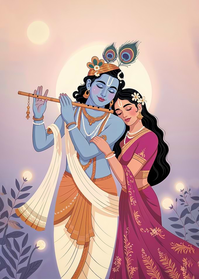 Krishna and Radha Illustration