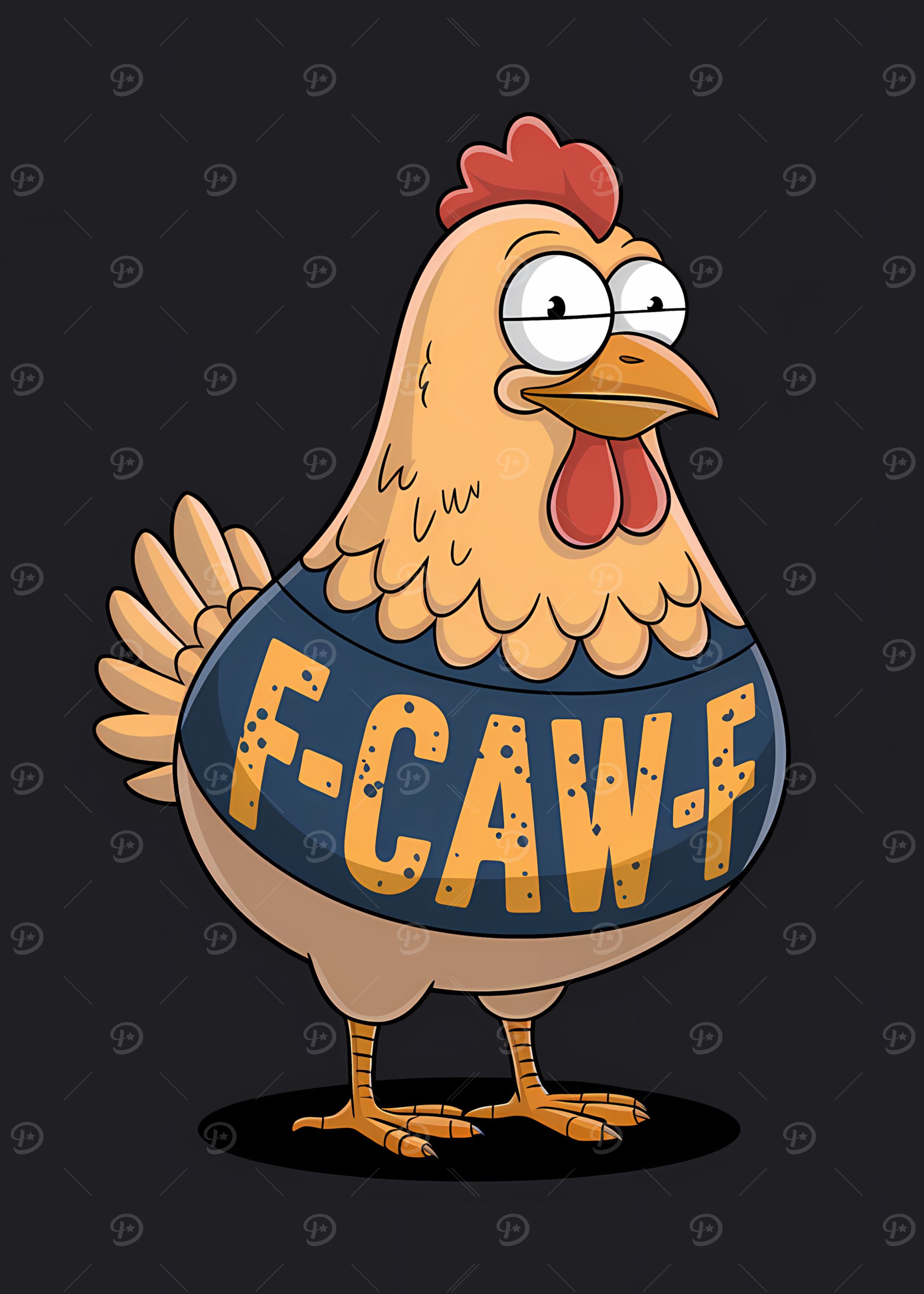 Cartoon Chicken with 'F-CAWF'