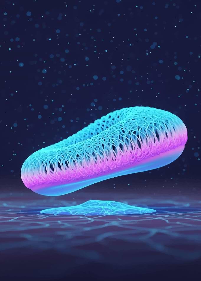 Abstract Glowing Object on Dark Background