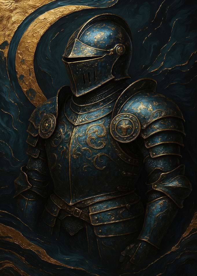 Blue and Gold Knight Armor