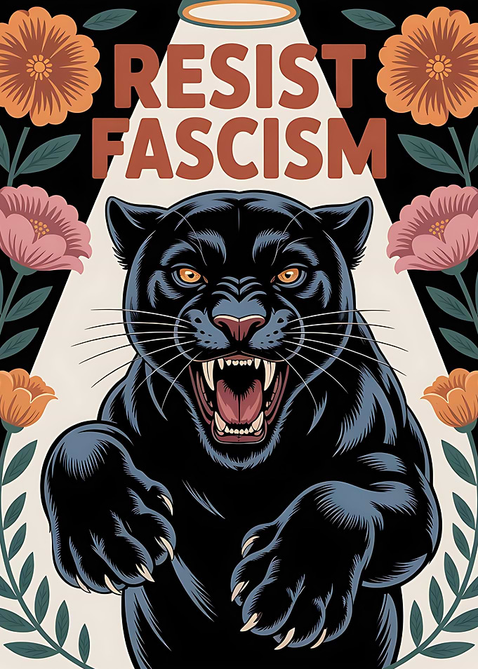 Resist Fascism Black Panther Art