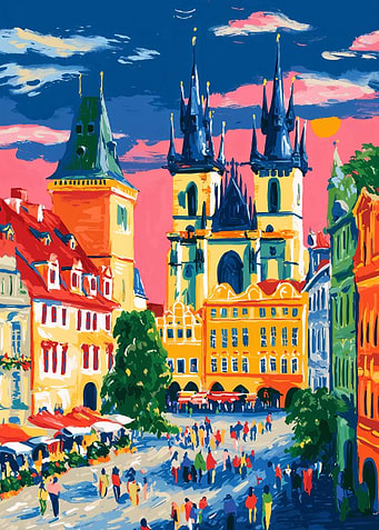 Prague Cityscape Painting