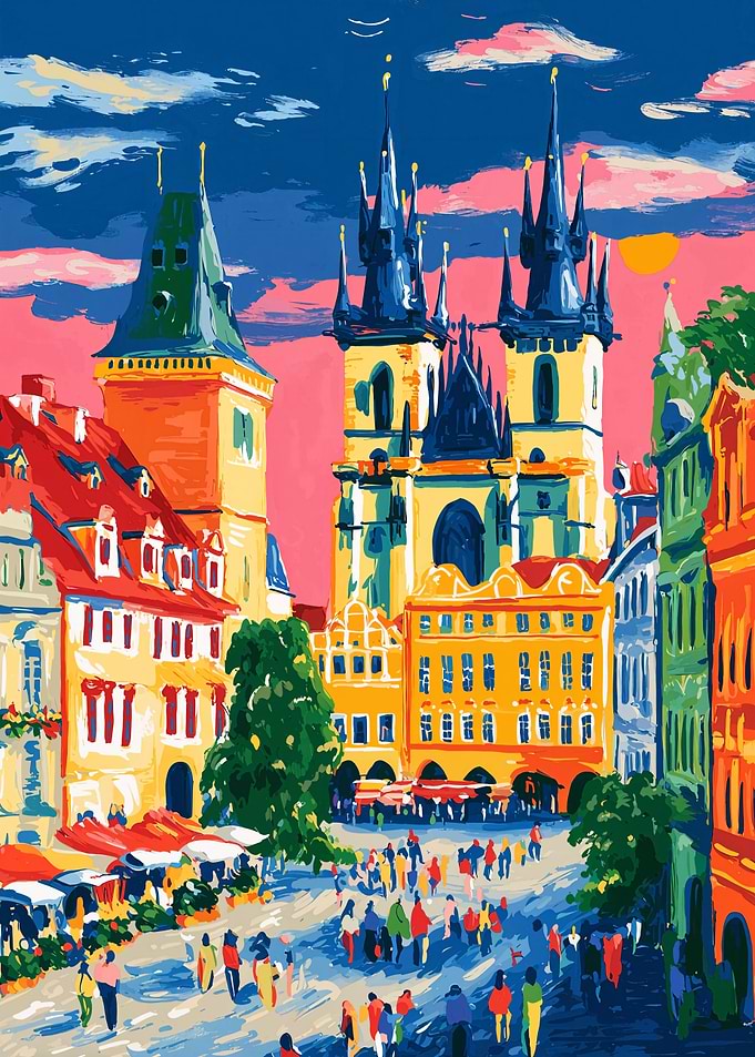 Prague Cityscape Painting