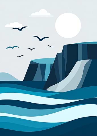Coastal Cliffs and Ocean Waves