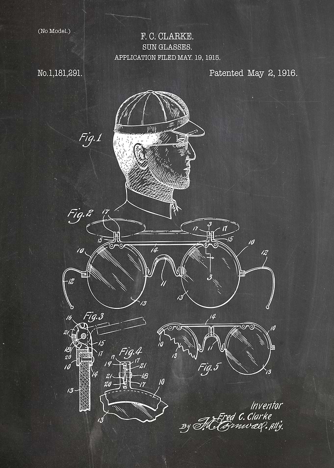 F.C. Clarke Sun Glasses Patent Art