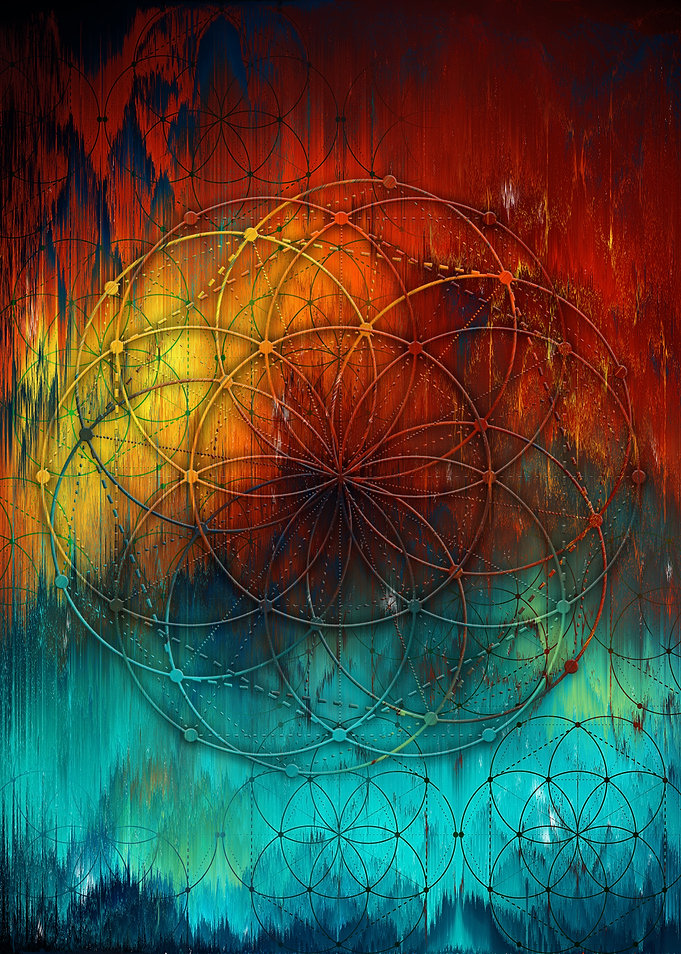 Abstract Flower of Life Geometric Art
