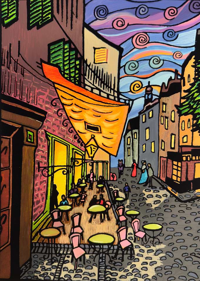Café Terrace at Night – A Van Gogh Reimagined