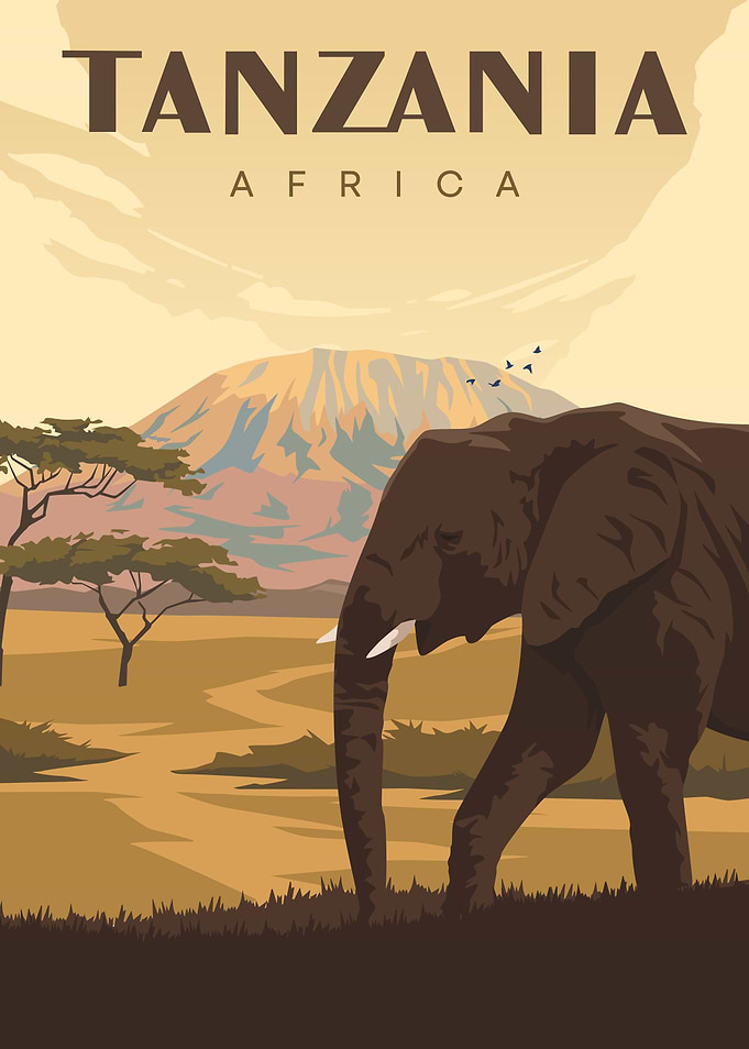 Tanzania Africa Travel Poster