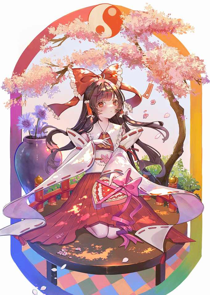 Anime Girl with Cherry Blossoms